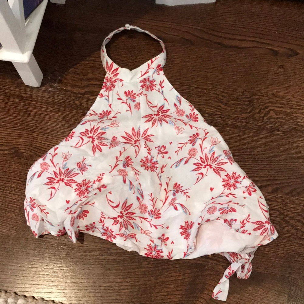 Halter tank with tie sleeves